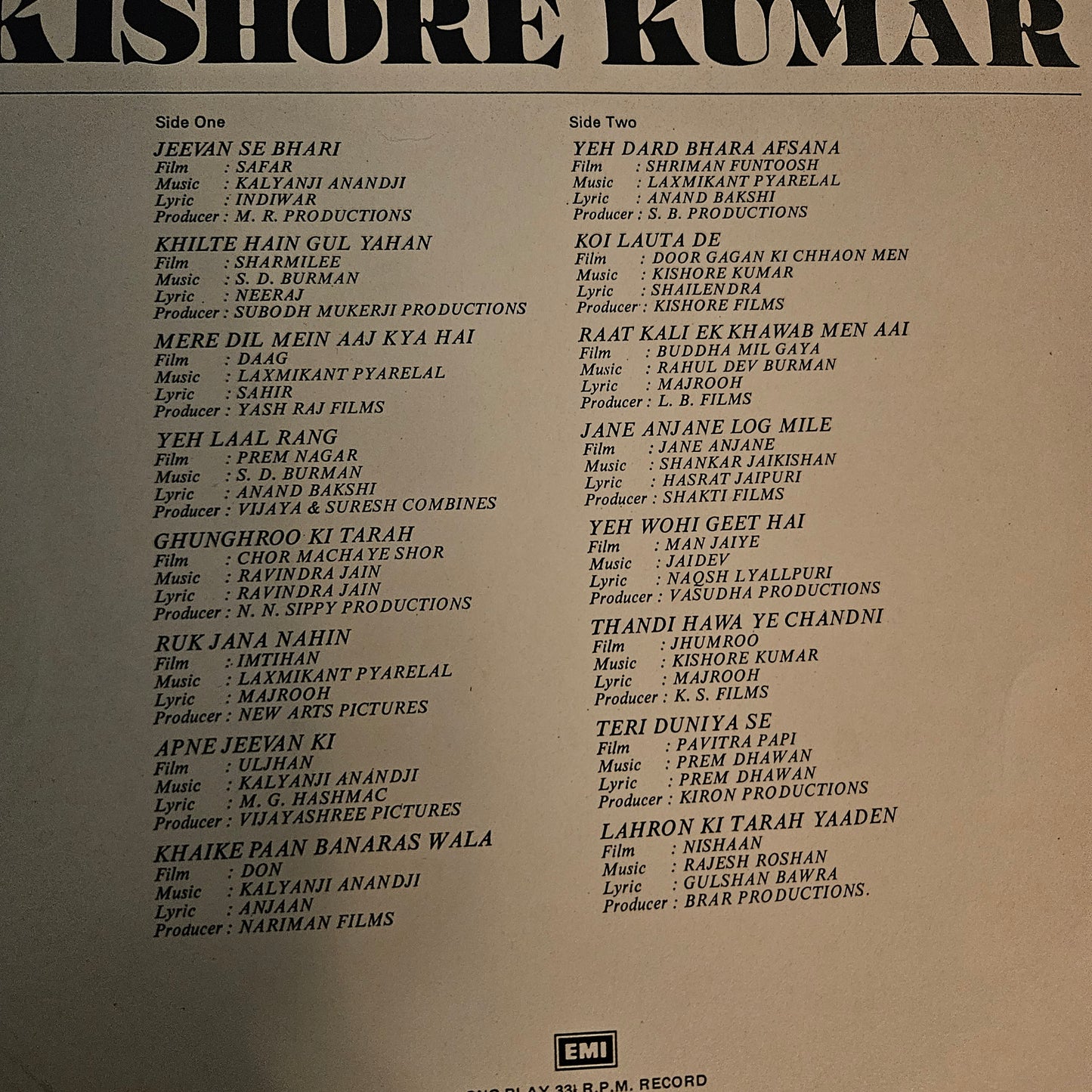 Kishore Kumar - An enchanting hour , super collection in near Mint condition