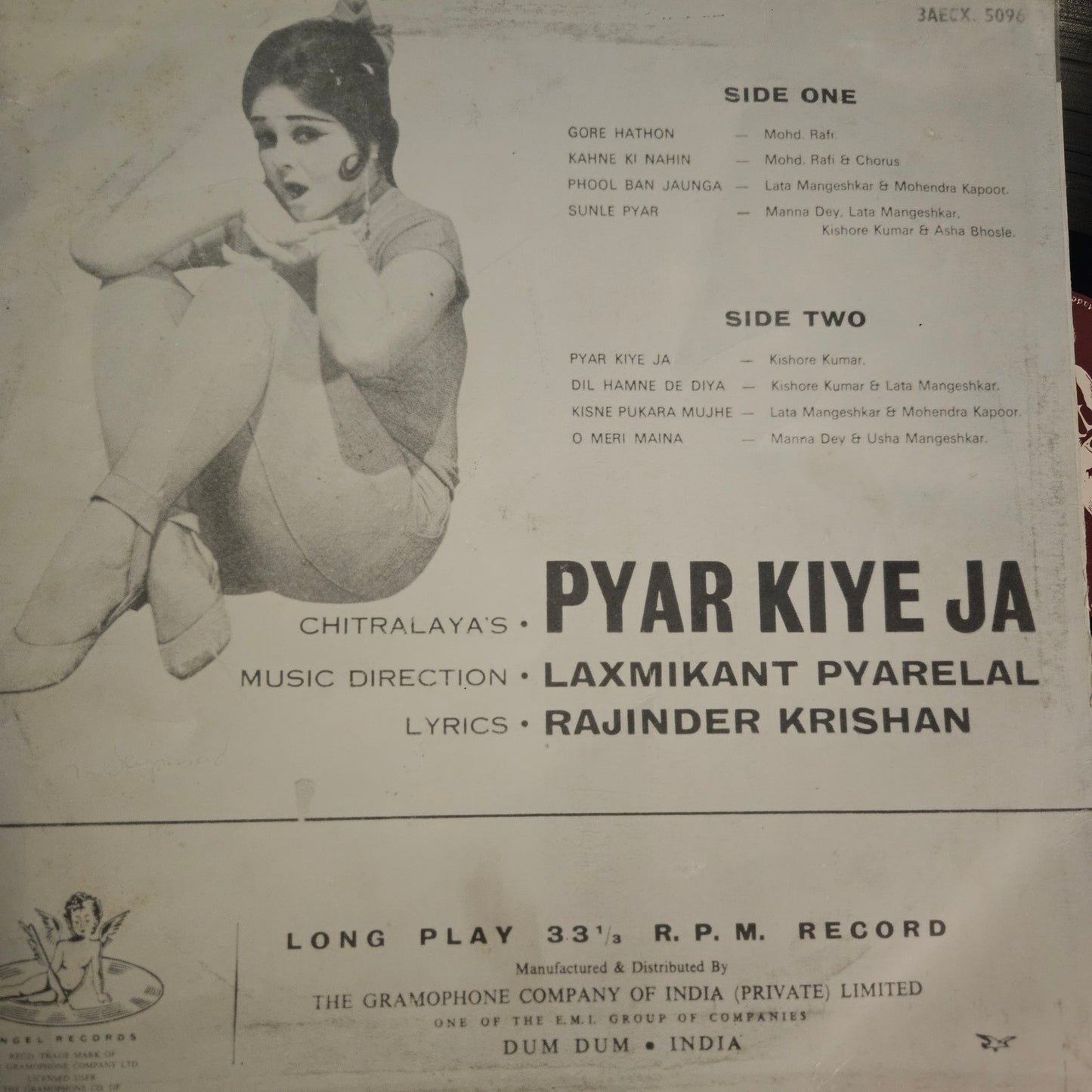 Pyar Kiye Ja - Laxmikant Pyarelal - Angel in Excellent condition
