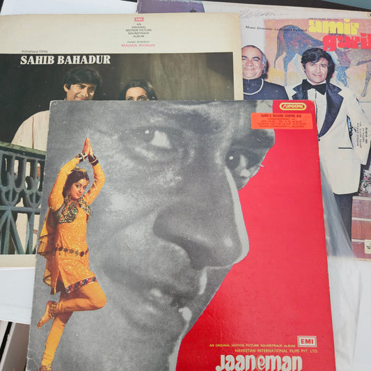 3 LPs Dev Anand amd Kishore Superhit Lps collection Jaaneman, Amir Garib and Sahib Bahdur in excellent condition