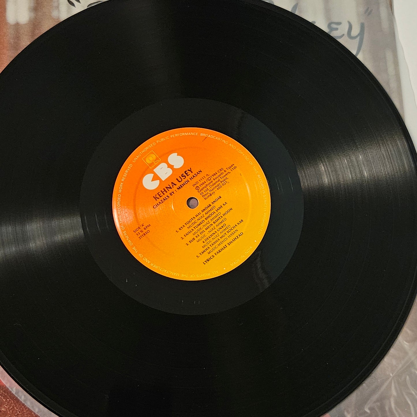 Mehdi Hassan - Kehna Usey - near mint in Stereo - CBS Sony pressing Rare