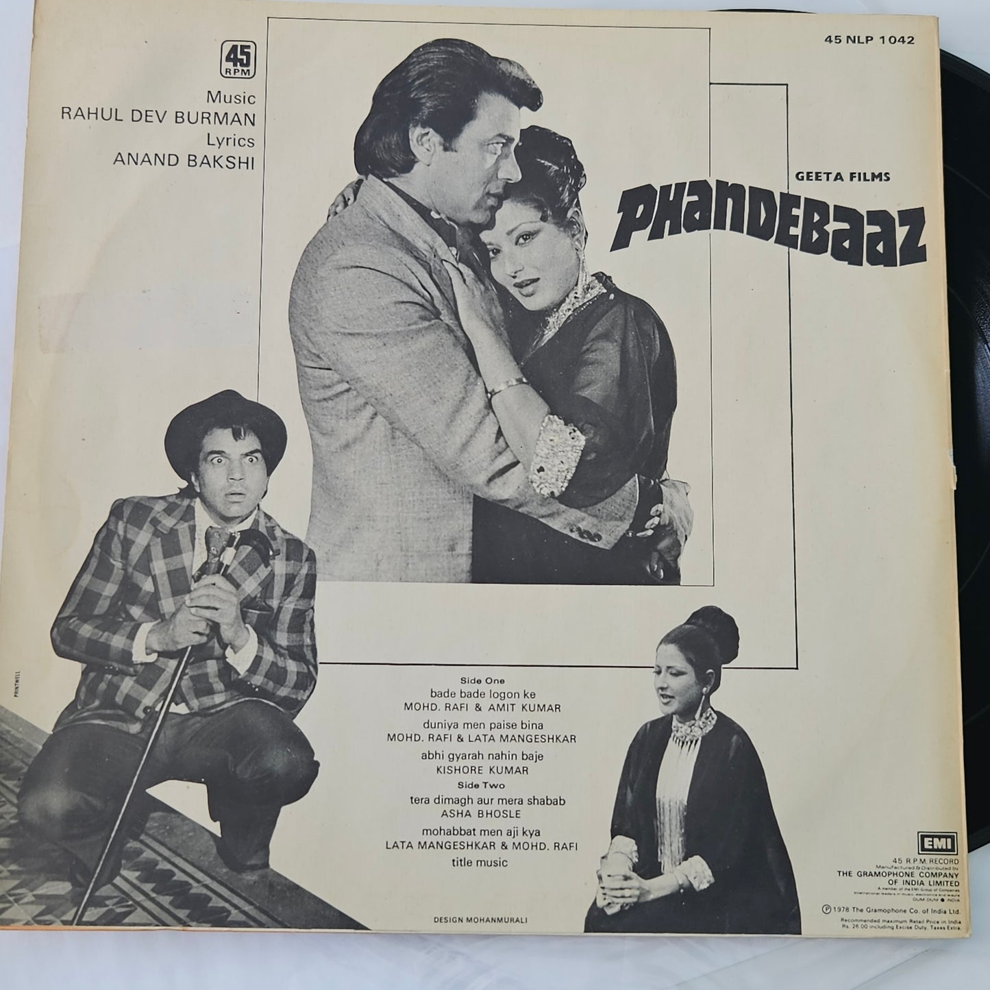 Phandebaaz - original soundtrack and Music by R. D. Burman superhit in near mint condition - 45 rpm LP