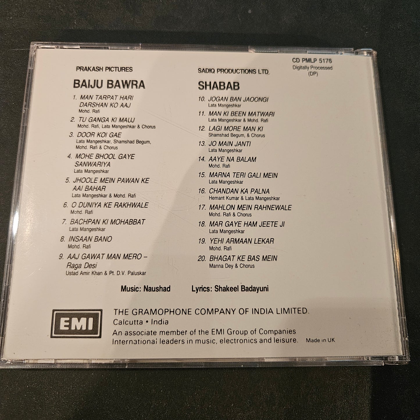 Baiju Bawra Shabab- Audio CD - Made in UK