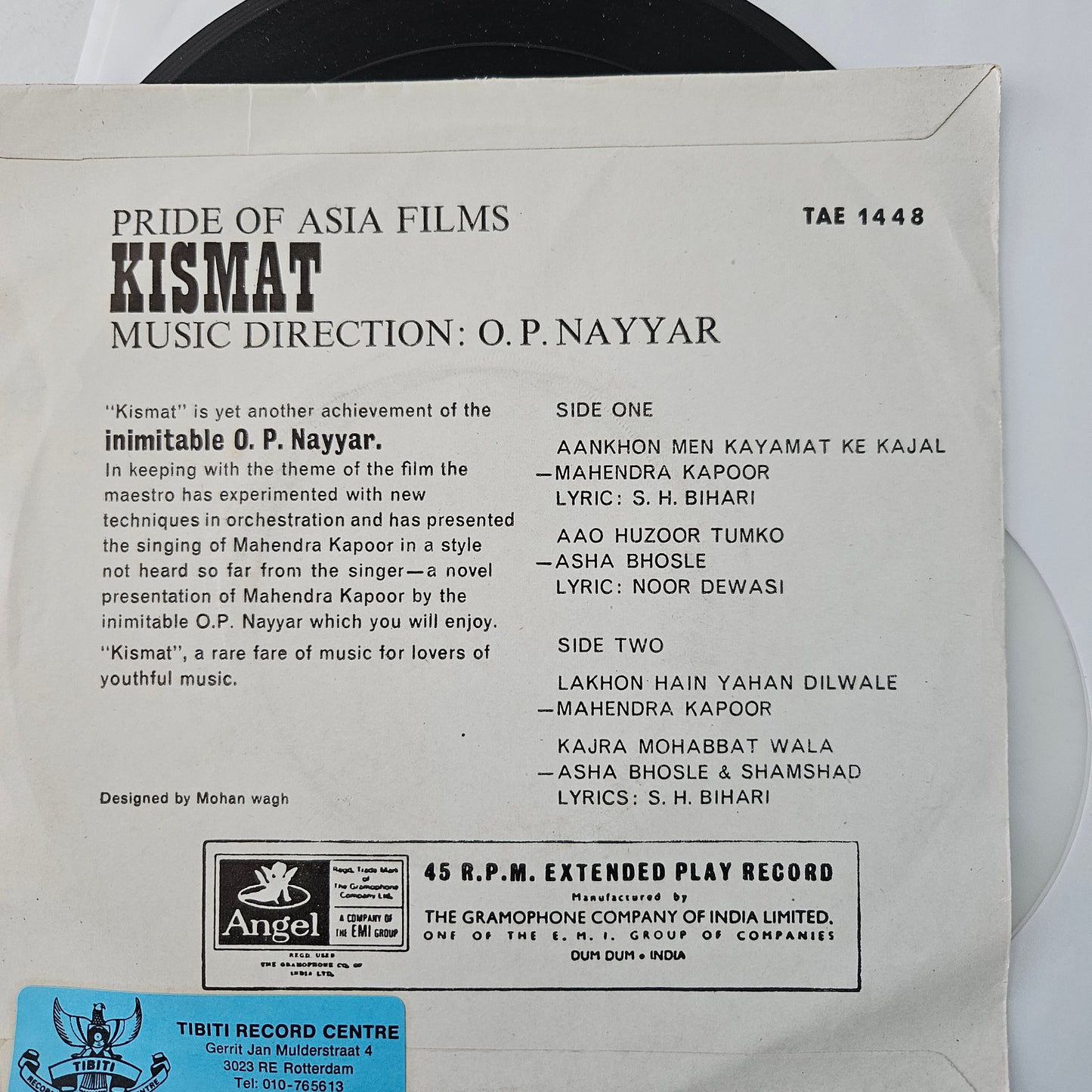 Kismat - O P Nayyar in Near mint  EP