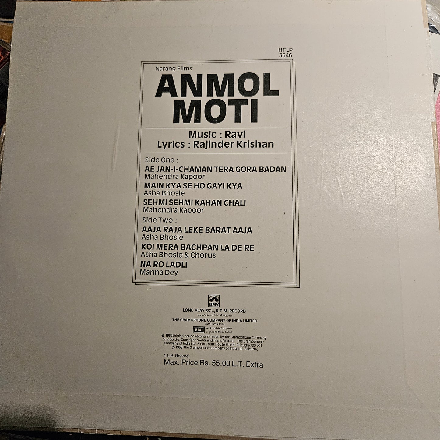 Anmol Moti - music by Ravi  in in near mint condition