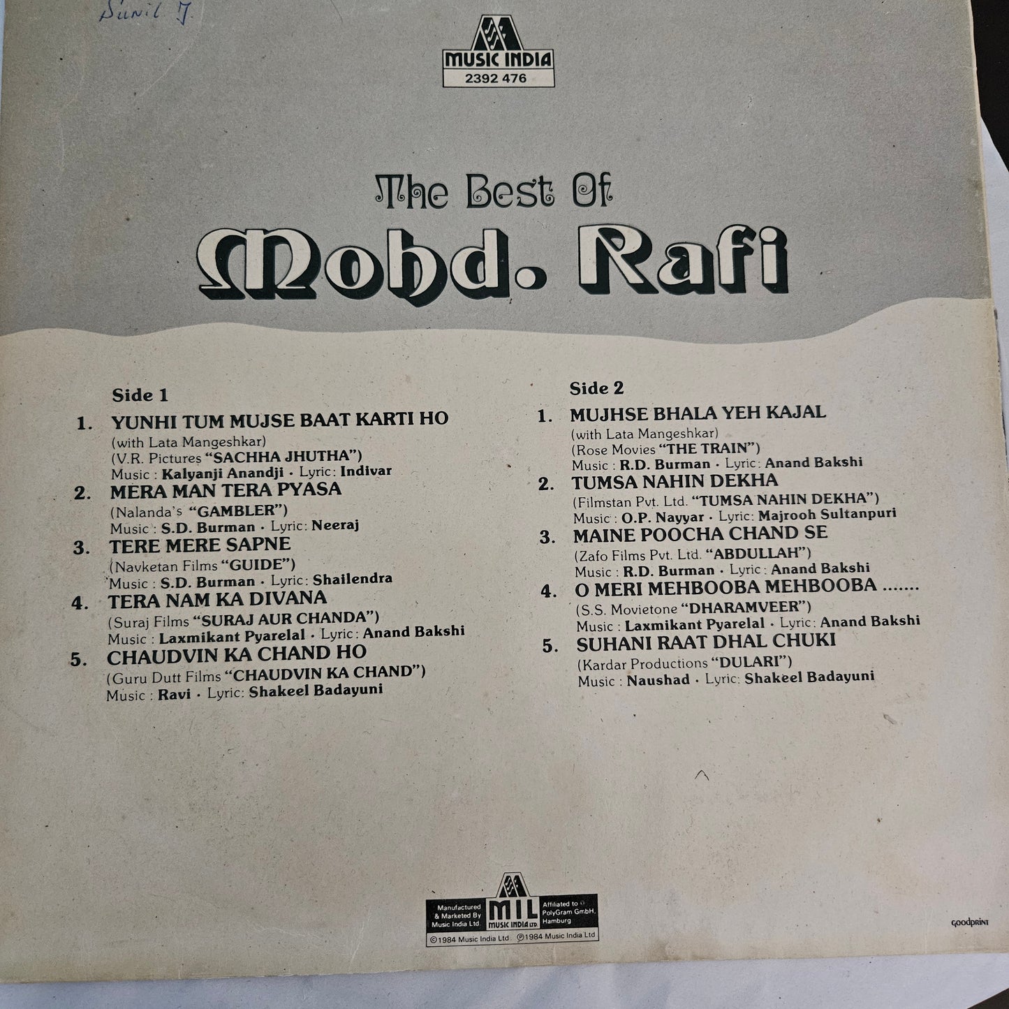 Mohammed Rafi - The Best Of  - Superb collection in excellent condition