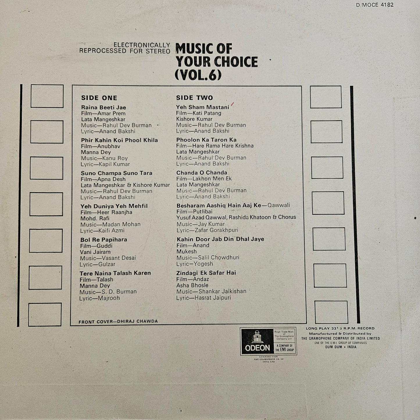 Music of Your Choice vol 6 in VG++ Ring Odeon edition. Superhit collection of songs