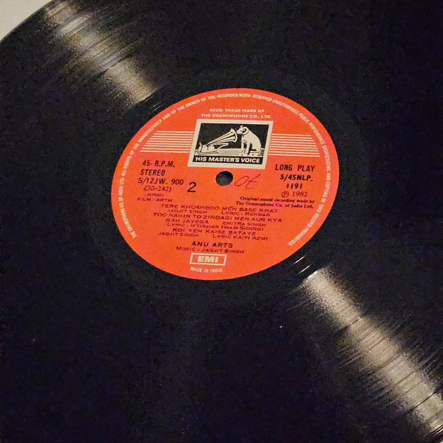 Arth - jagjit Singh Superhit Ghazals record in excellent to Near Mint