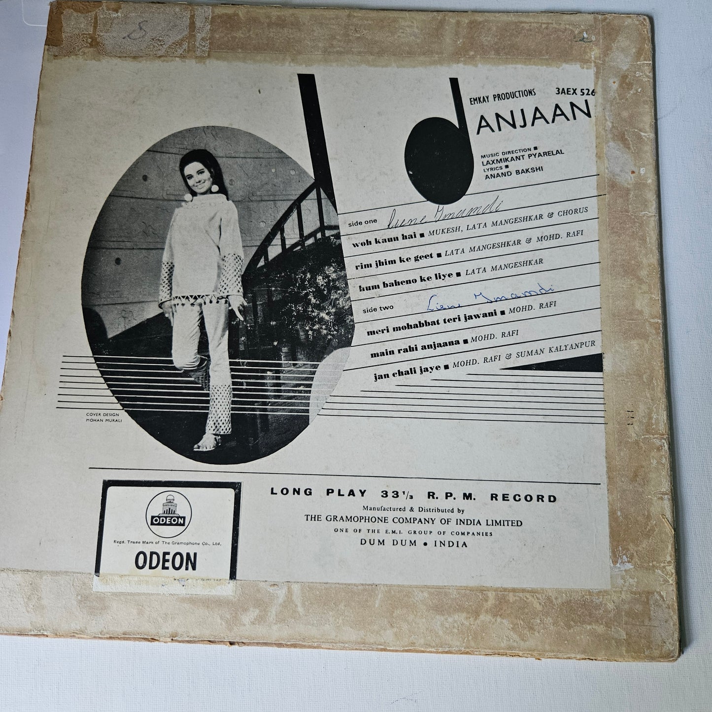 Anjaana - Superhit Laxmiknat pyarelal in VG+, ring Odeon edition