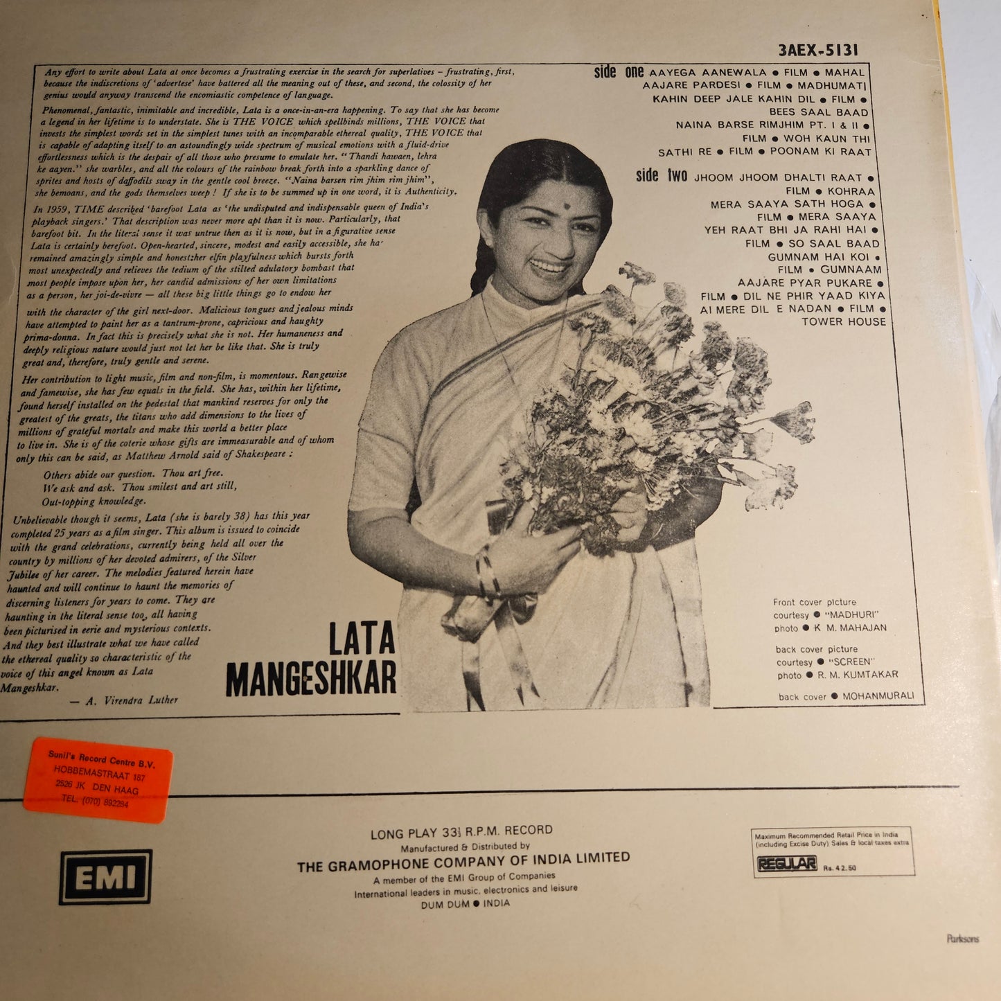 4 Lps package Lata Mangeshkar Great collection Best albums in excellent to near mint