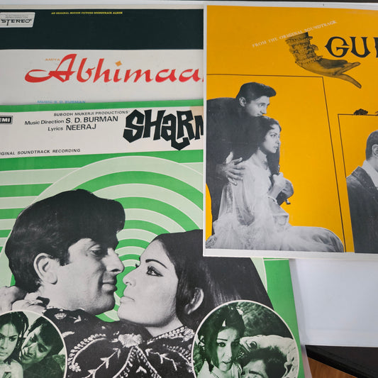 3 LPs package S D Burman blockbuster Sharmilee , Abhimaan and Guide excellent