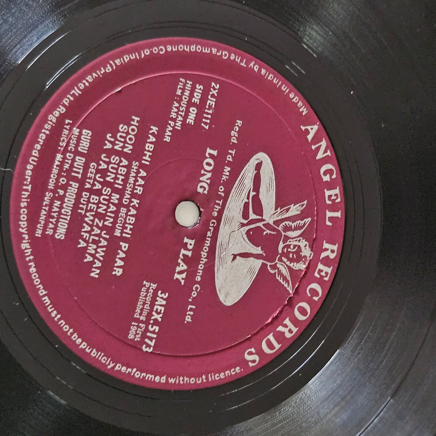 Aar Paar - 1st Angel music by  O P Nayyar in near mint from original soundtrack - from well kept collection