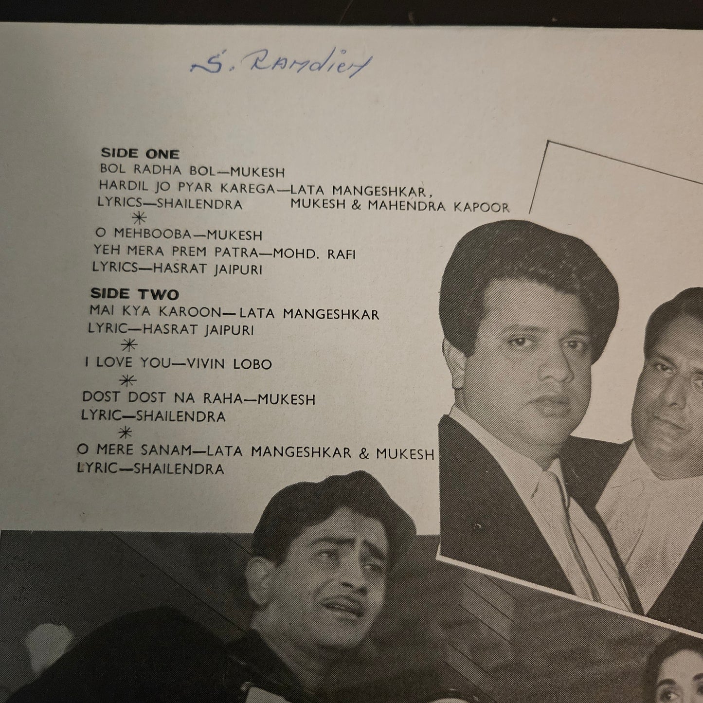 Sangam - Raj Kapoor and Shankar Jaikishan - 1st Angel in excellent to near mint condition