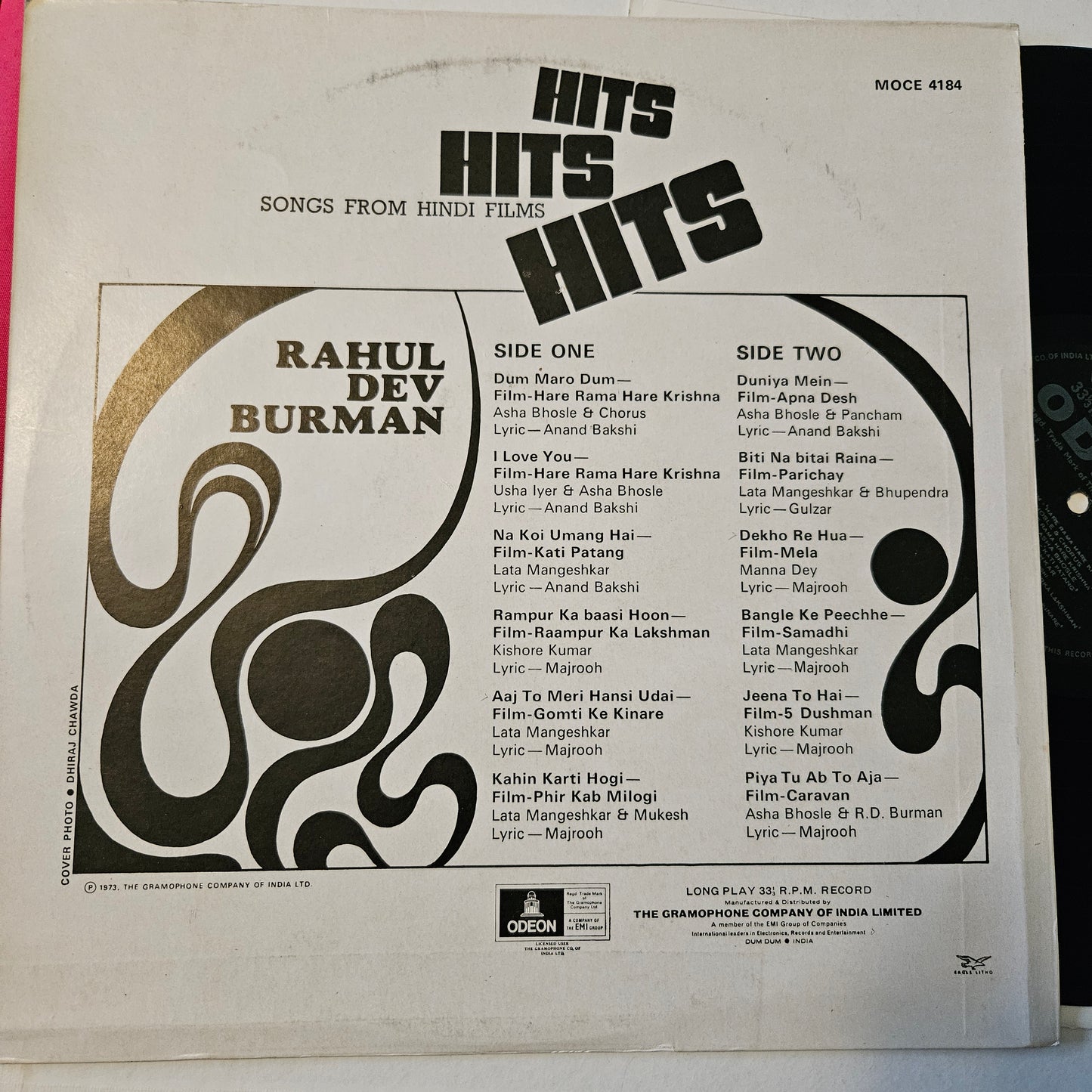R. D. Burman - Odeon - Hits Of Rahul Dev Burman in near mint condition with Chess picture in Pristine condition