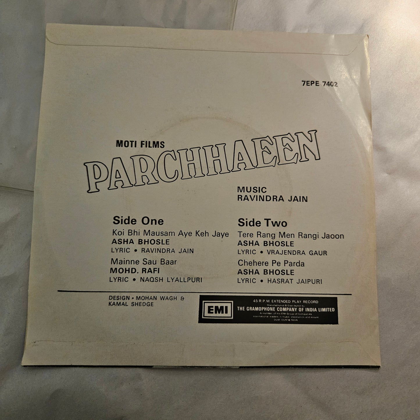 Parchhaeen  - ravindra jain  classic  HMV version EP in near mint