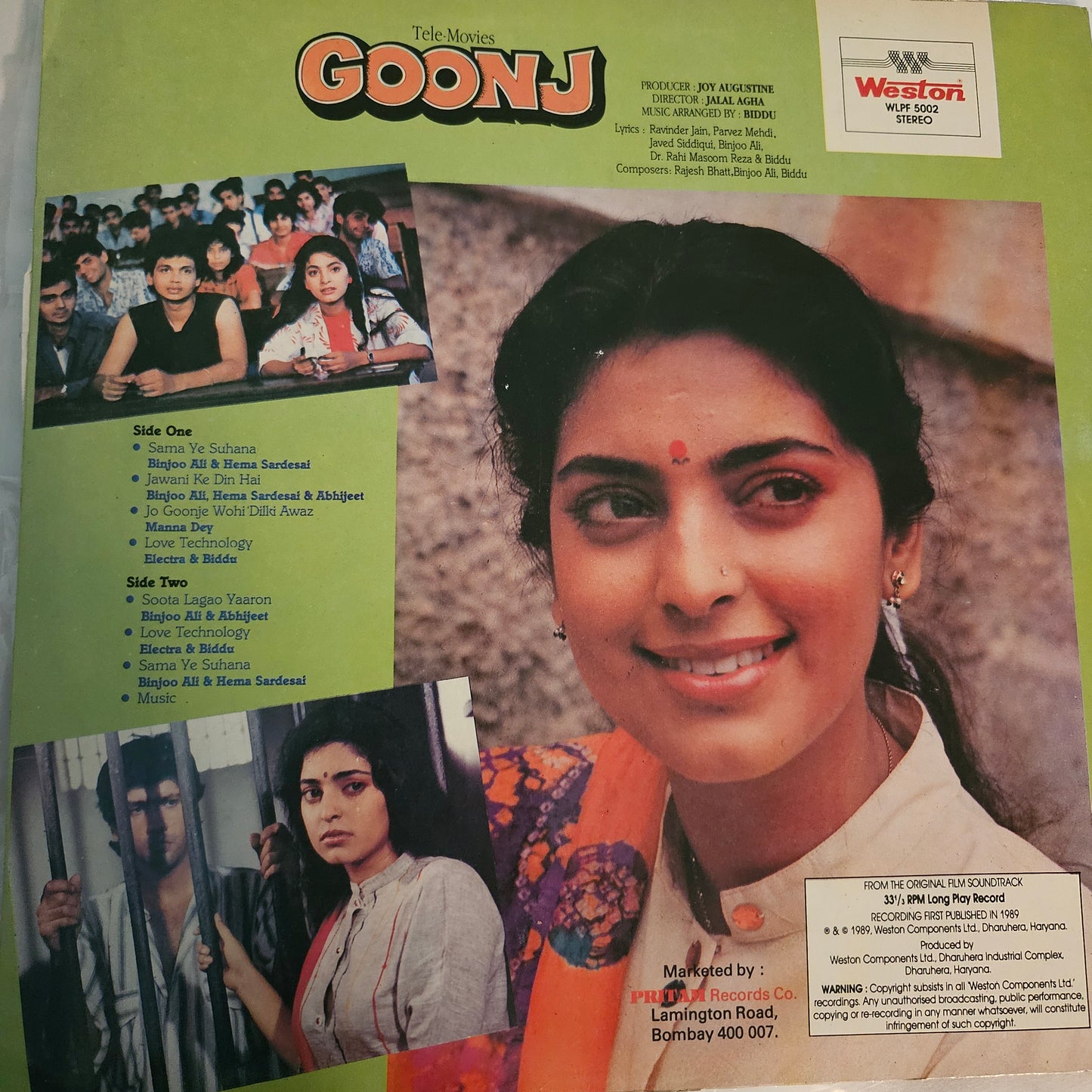 Goonj - Biddu's bollywood superhit in near mint