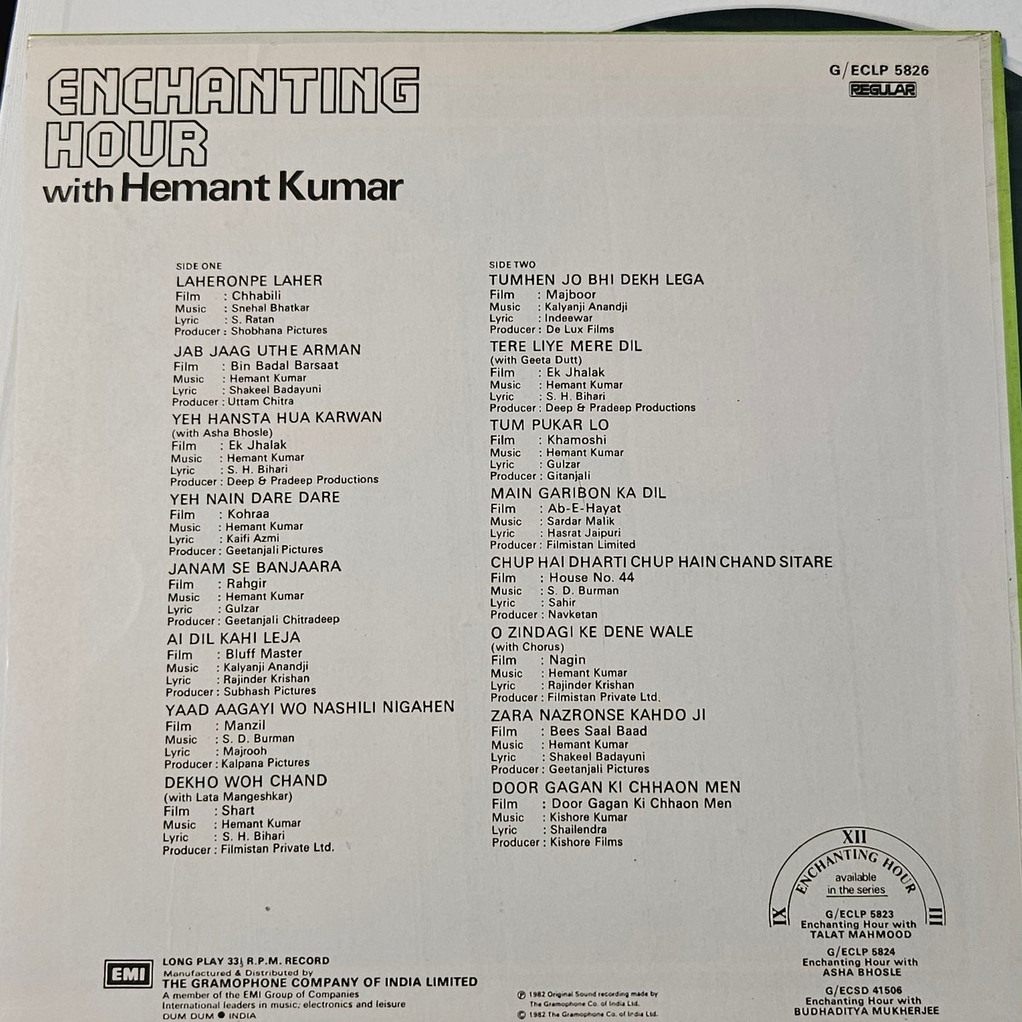 Hemant Kumar - Enchanting hour in Near Mint
