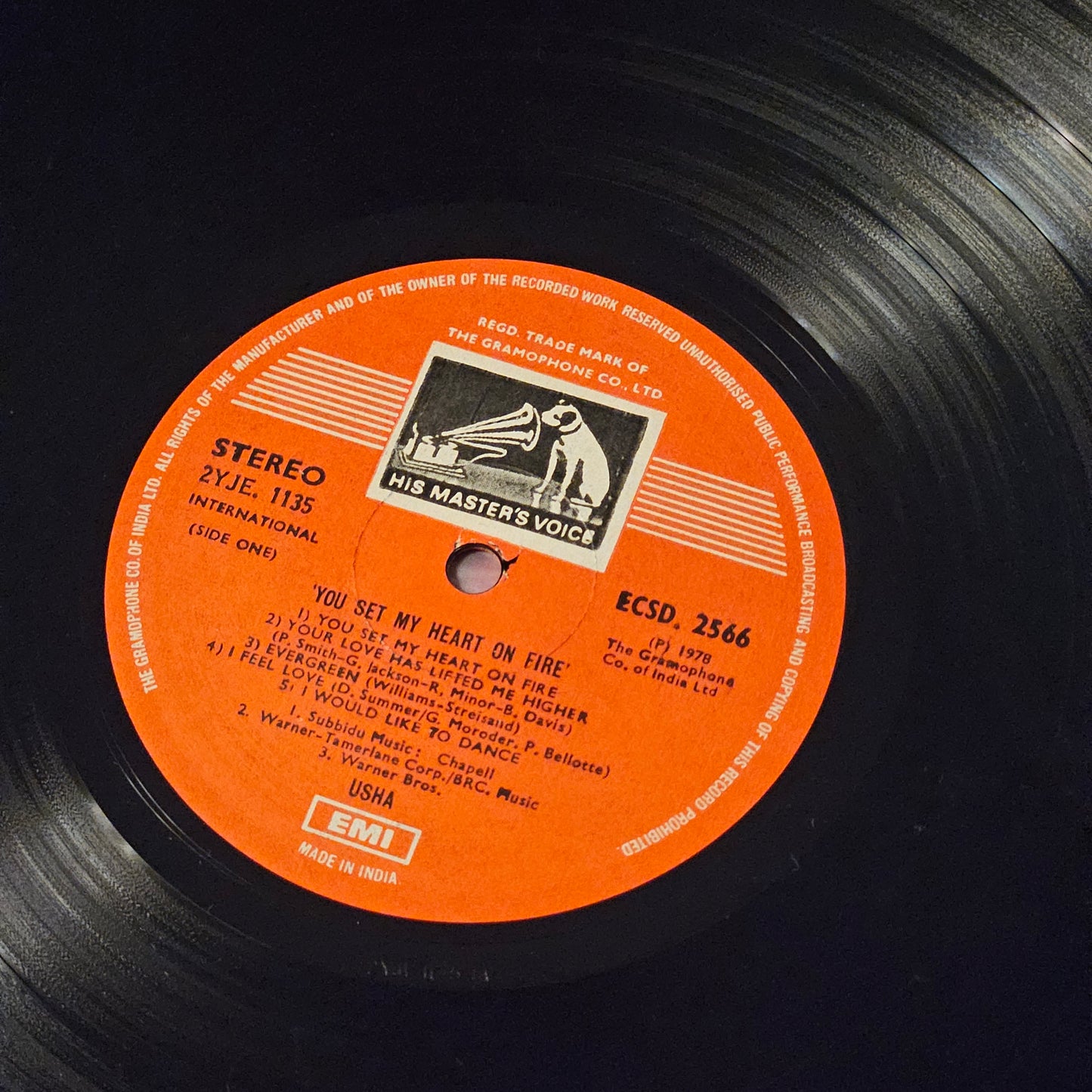 Usha Uthup  Rare album - You set my heart on fire in Excellent to near mint - Stereophonic - Music by Louis Banks