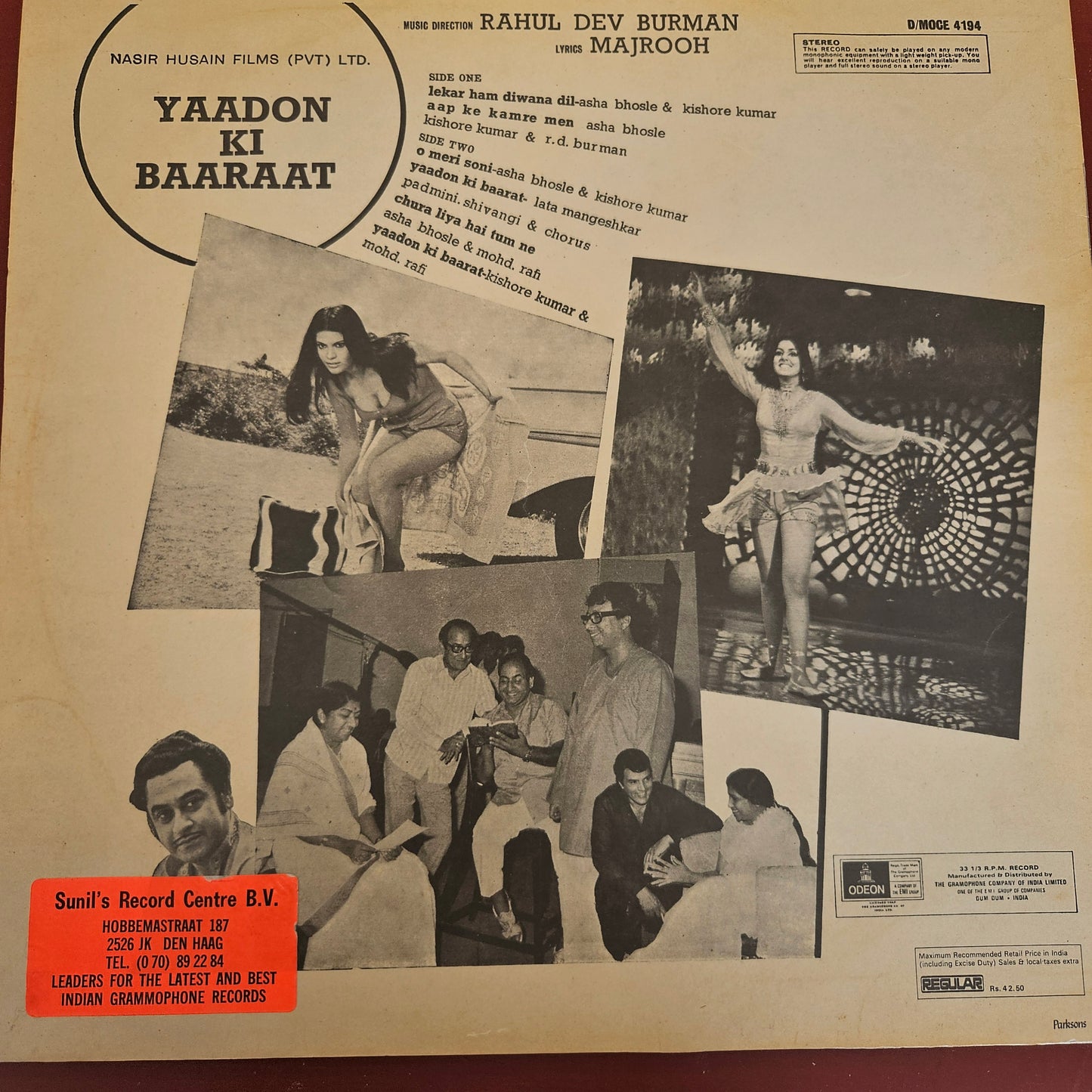 Yaadon Ki Baaraat - Odeon R D Burman superhit in Near Mint