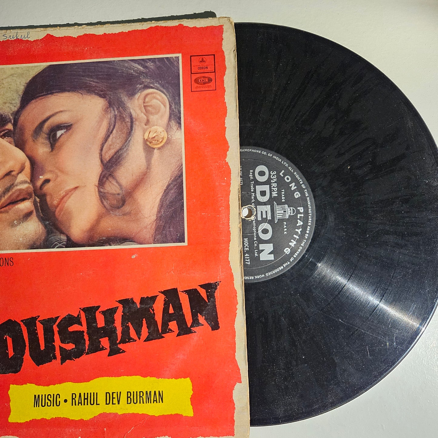 5 Dushman 1973 R D Burman RARE* Odeon 1st  issue in VG to VG+ (92%)