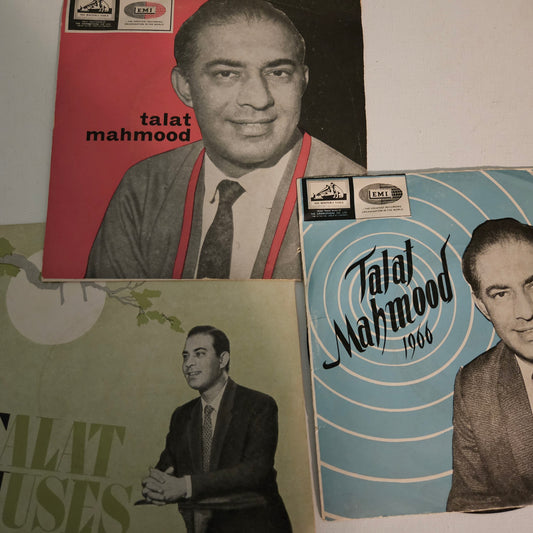 3 great Talat Mahmood and  Superhit private ghazals Eps in excellent to near mint