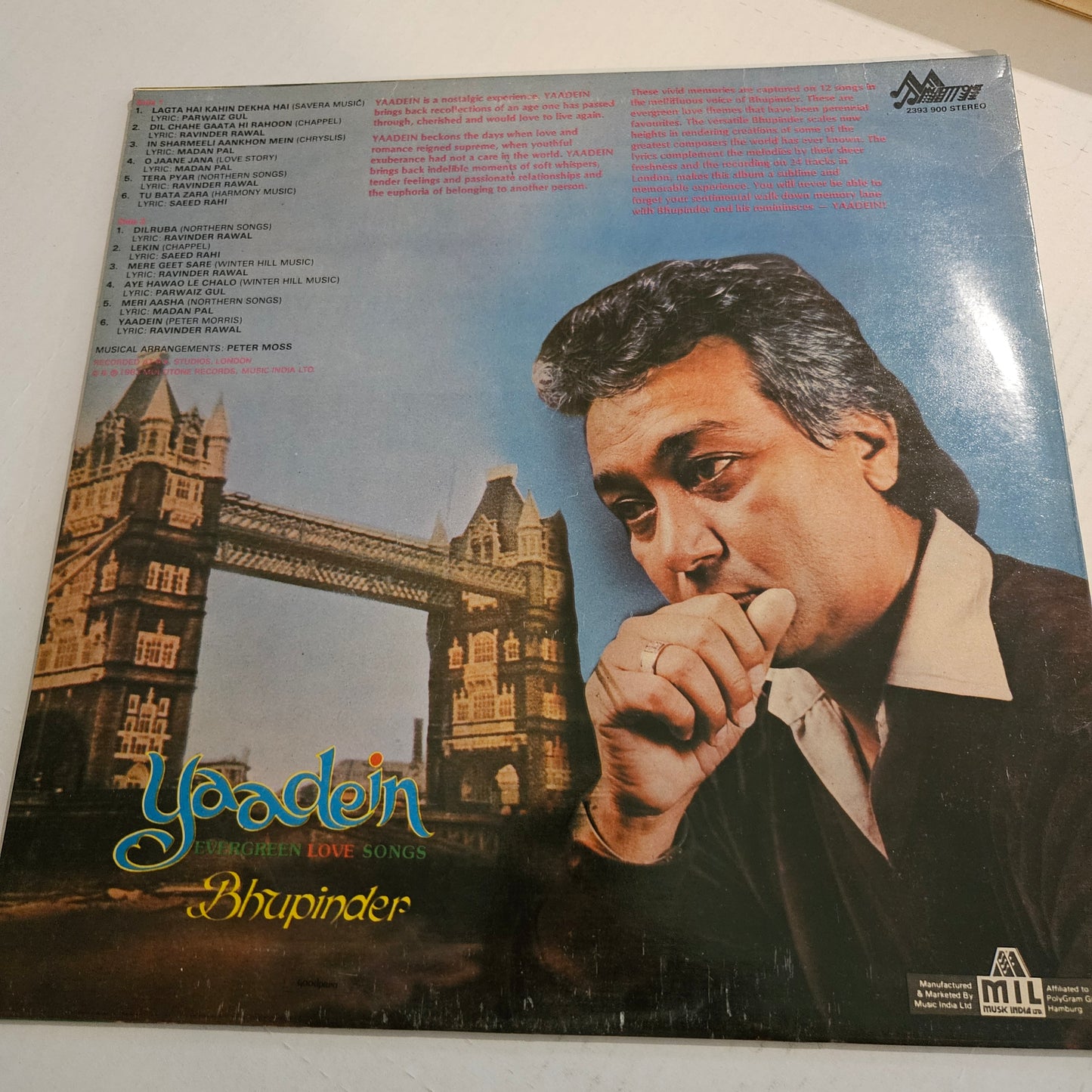 Bhupinder - yaaden in stereo - near mint- recorded in 24 tracks in stereo in London