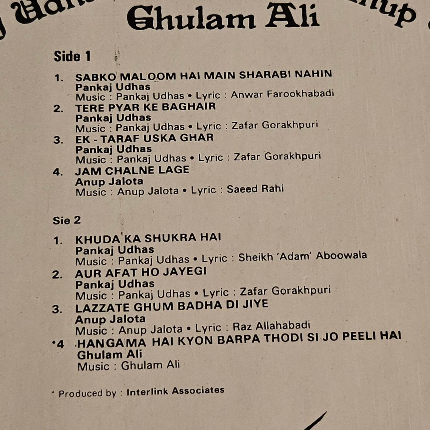 Maikada - Ghazals - Pankaj Udhas, Ghulam Ali, Anup Jalota in excellent condition