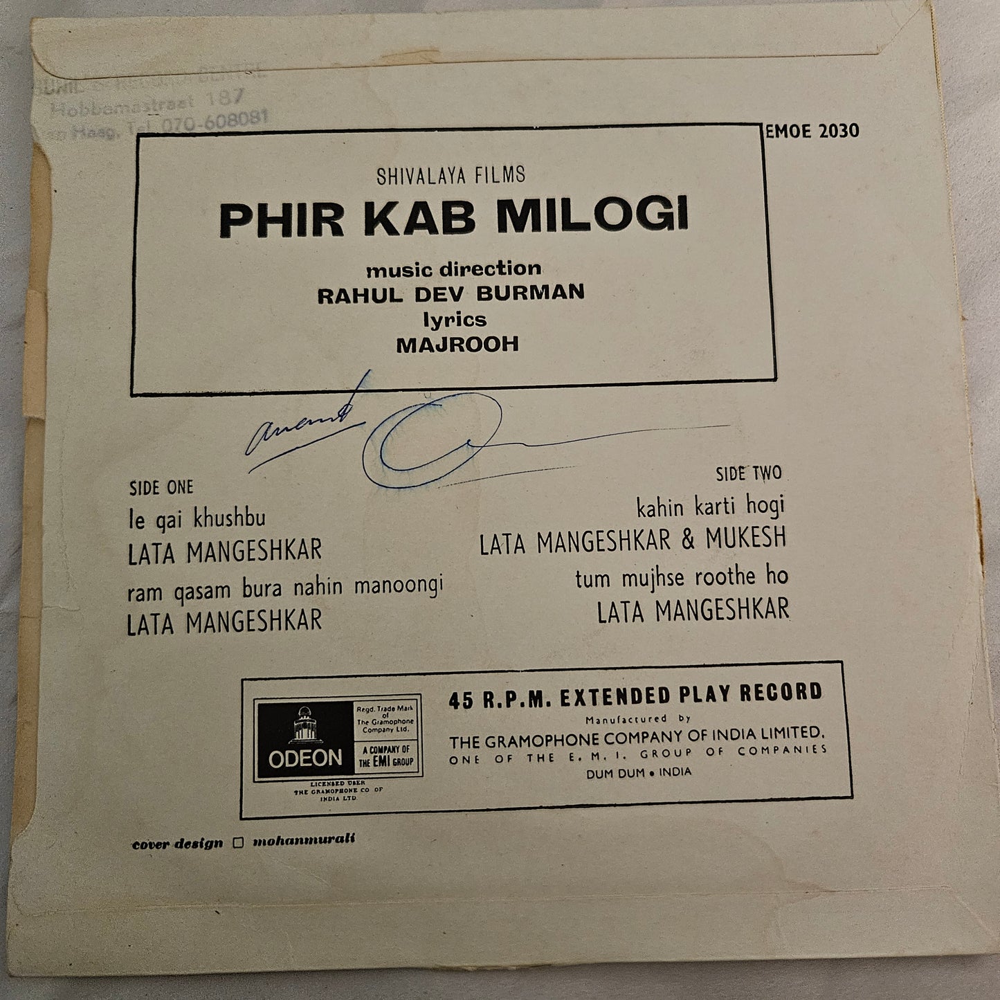 Phir Kab Milogi    - R D Burman superhit EP in near mint