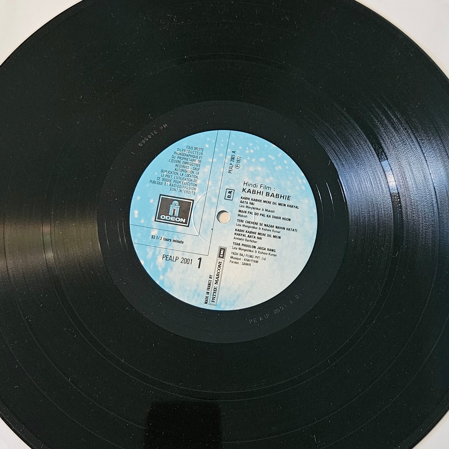 Kabhi Kabhie - Rare Odeon - Pressed in France - Khaiyyam and Sahir classic - in near mint Pristine condition