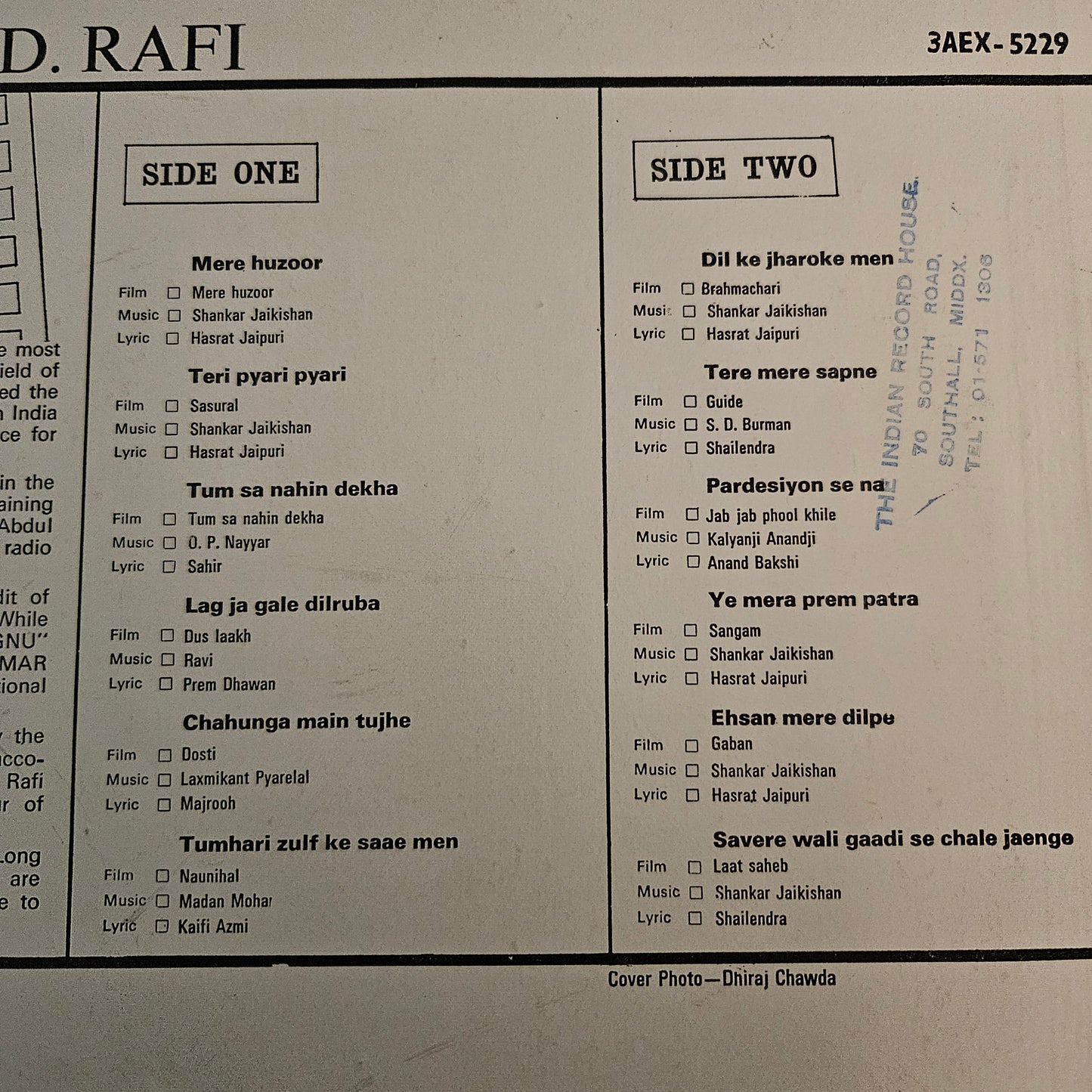 Mohammed Rafi - Top Hits - superb collection in Near mint condition