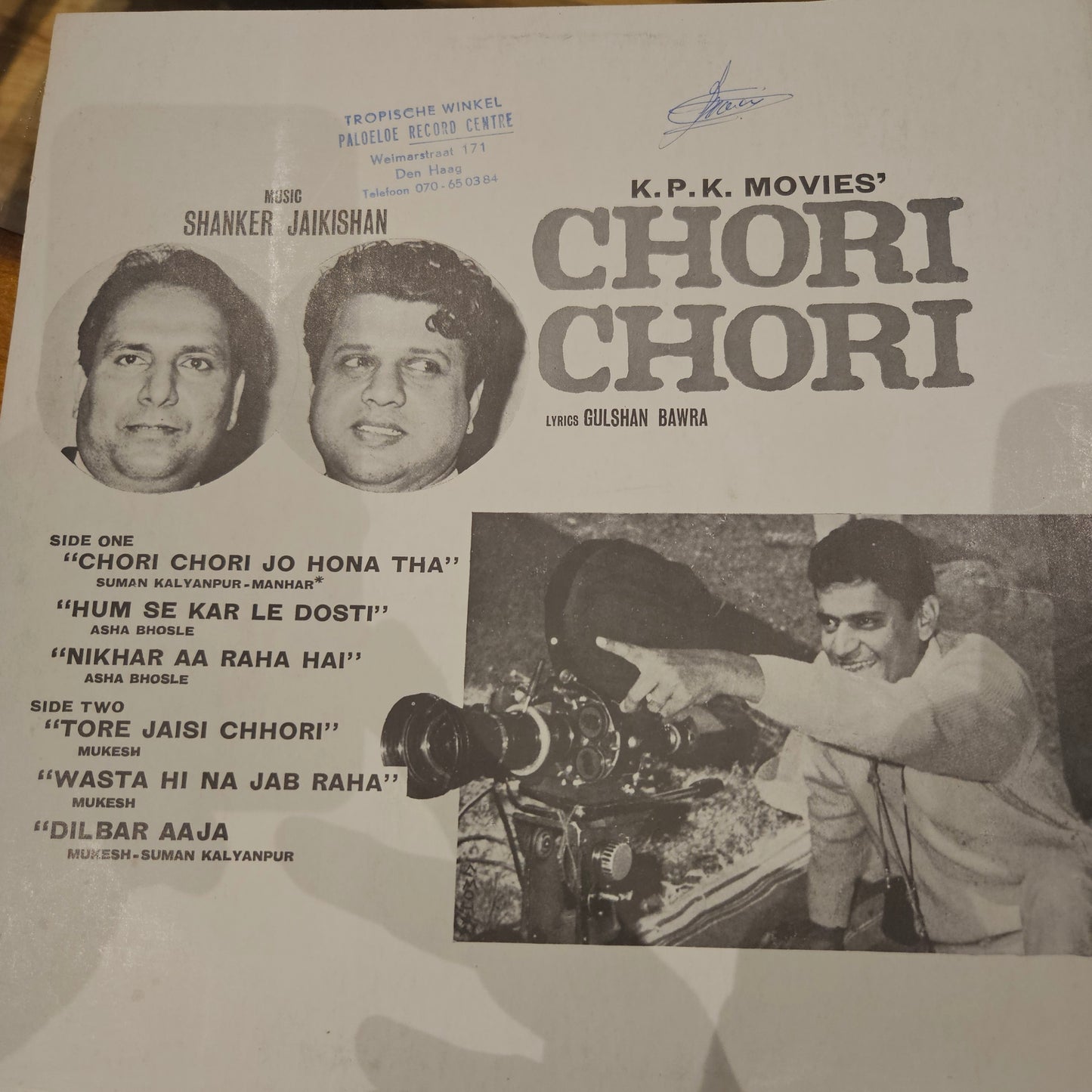 CHORI CHORI -  1972 - Music by Shnkar jaikishan Europe made Near Mint