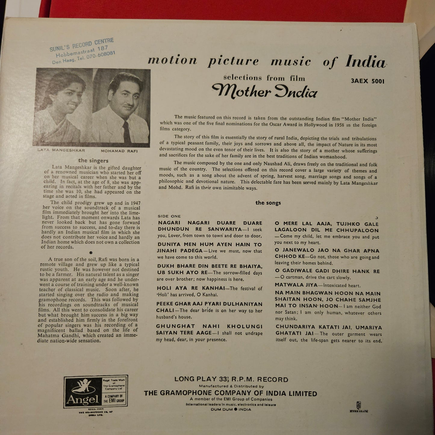 Mother india - Classic original soundtrack by Naushad in near mint condition Pristine