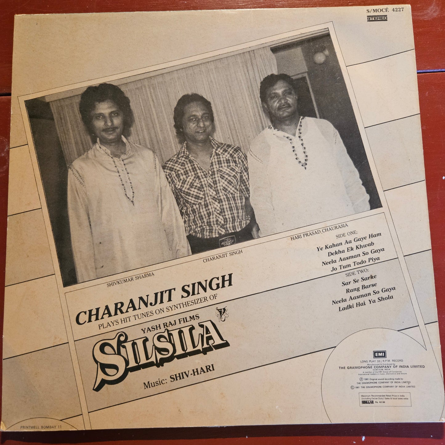 Silsila  Instrumental by Charanjit Singh- Shiv Hari Near Mint