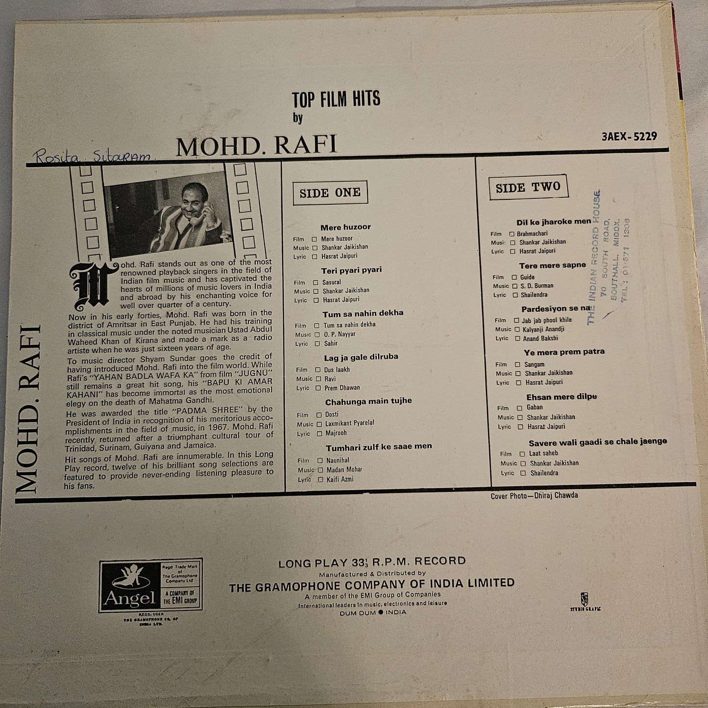 Mohammed Rafi - Top Hits - superb collection in Near mint condition