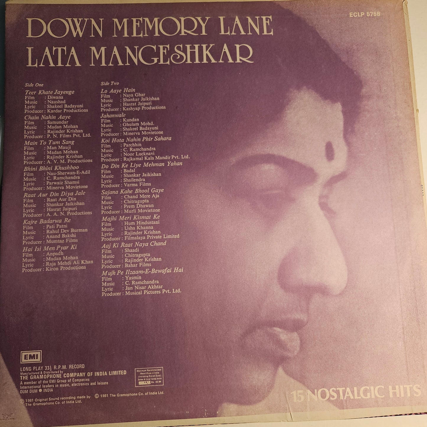 4 Lps package Lata Mangeshkar Great collection Best albums in excellent to near mint