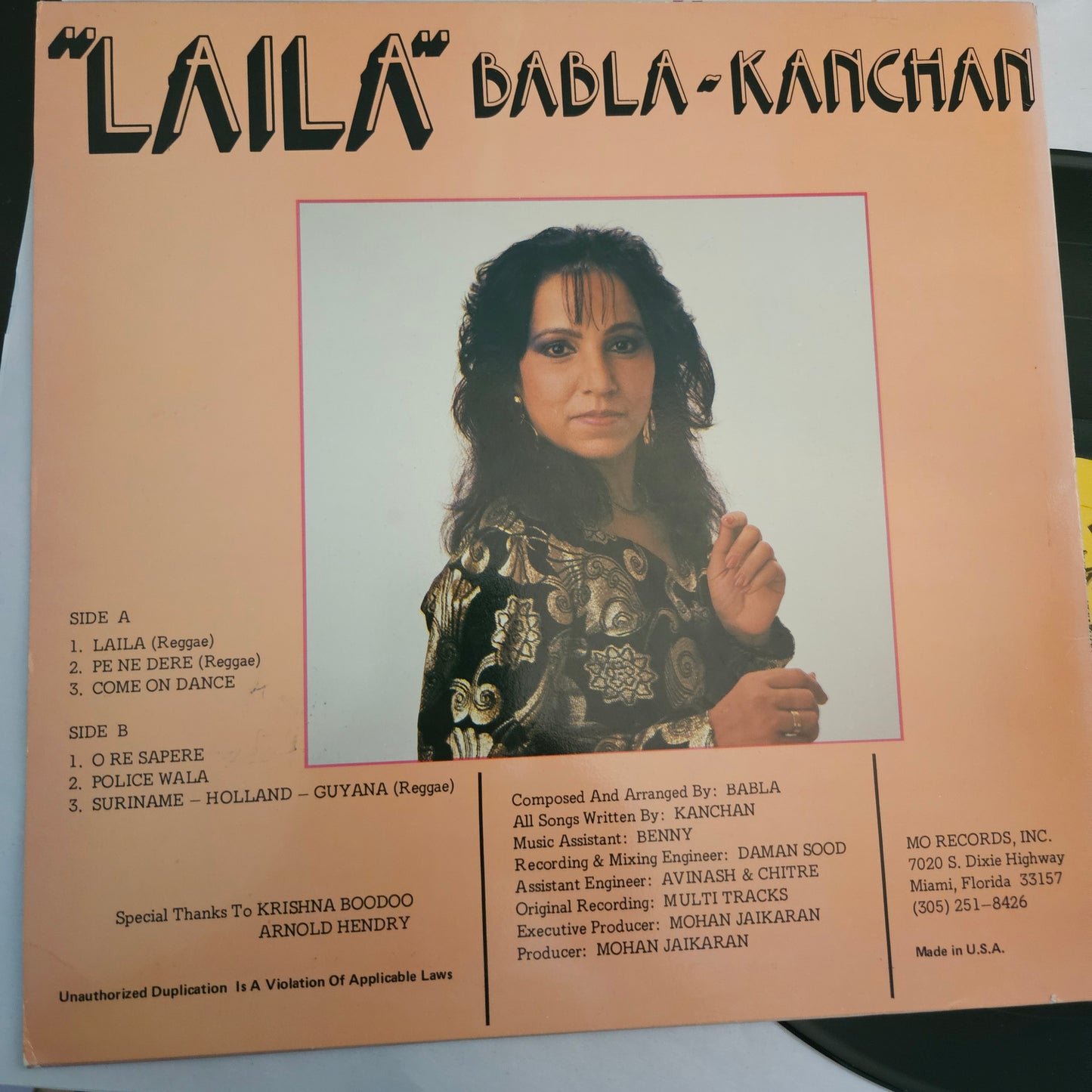 Laila - Autographed by Babla and Kanchan Guyana Suriname  places  Reggae in Excellent