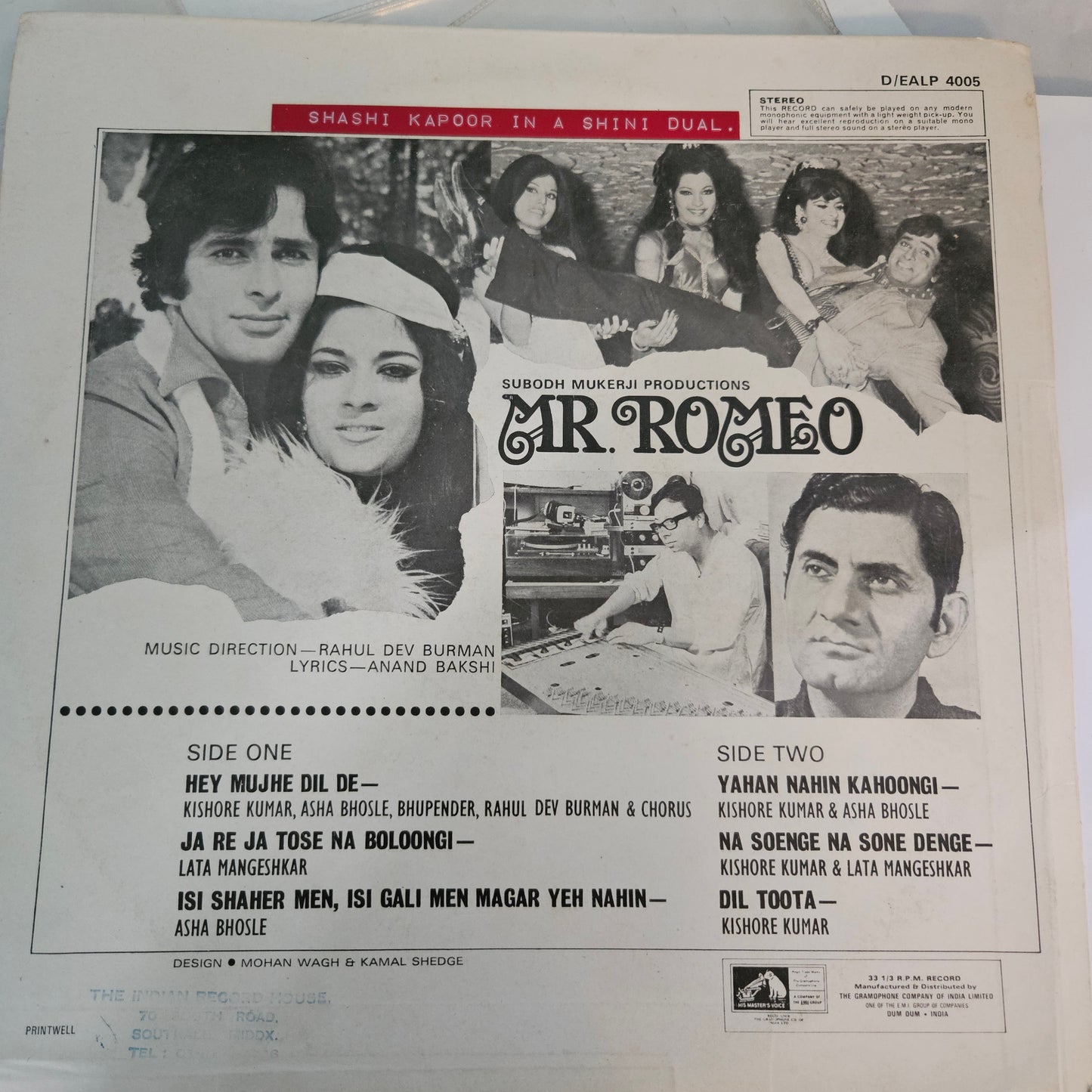 Mr. Romeo - R D Burman rare slbum 1st heacy HMV pressing in Excellent condition