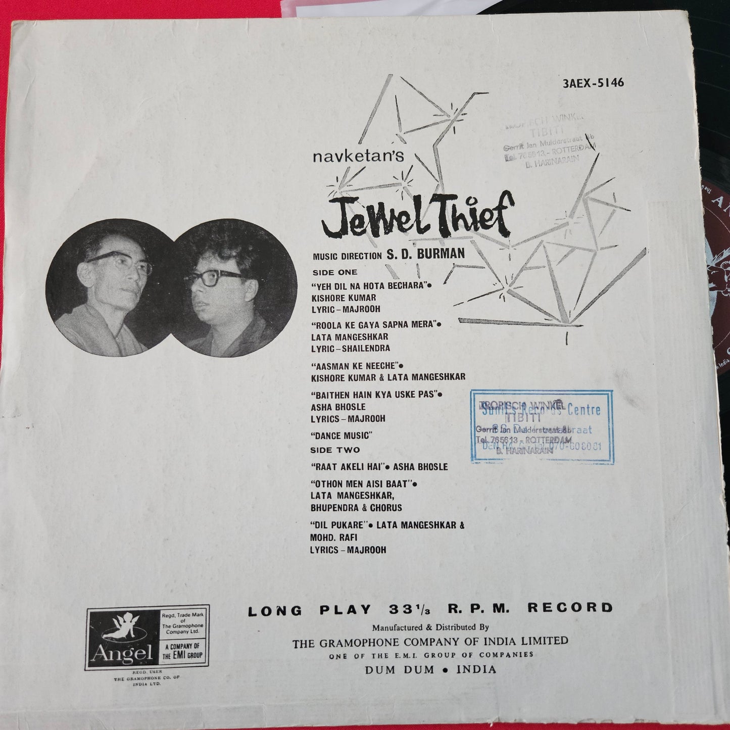 Jewel Thief - Original Soundtrack by S. D. Burman 1st angel Superhit  in excellent
