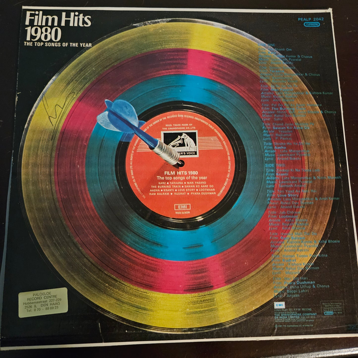 Film Hits 1980 in near mint superhit songs Supreme category PEALP2042