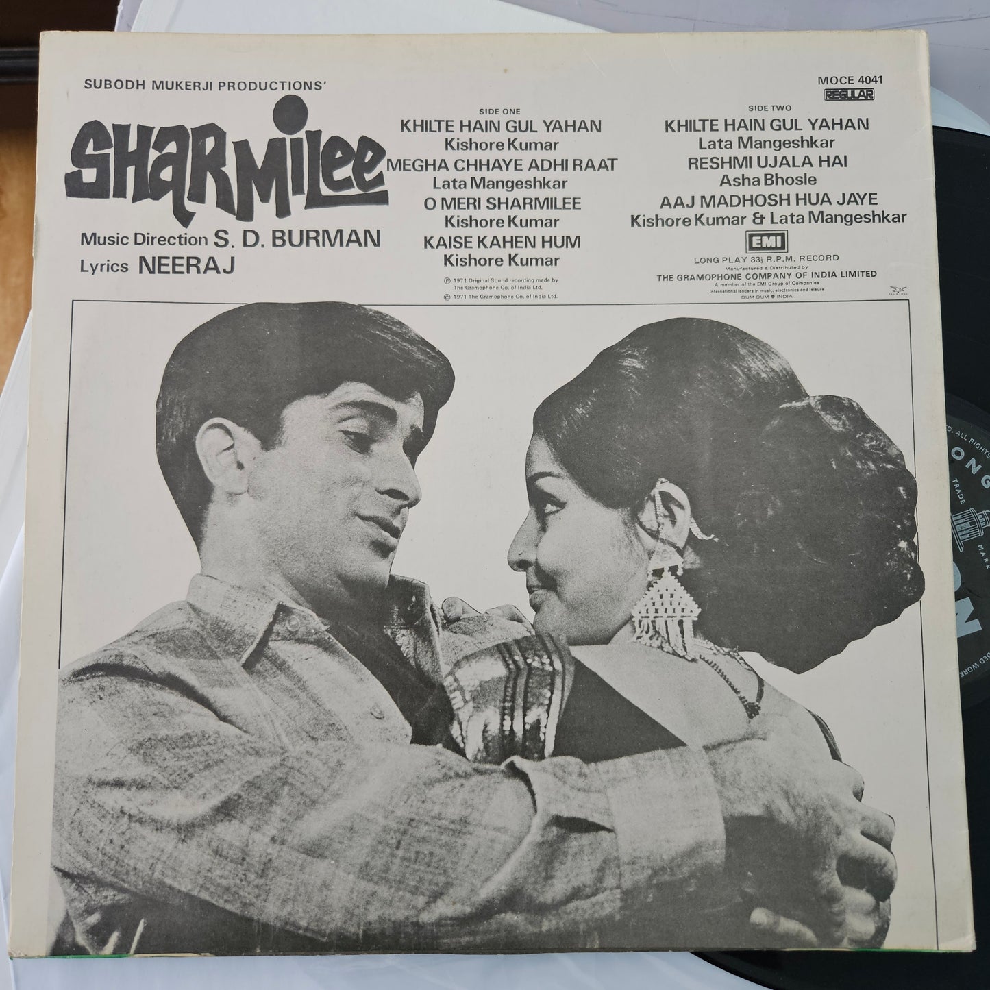 Sharmilee - original soundtrack Music by S. D. Burman and eternal classic - Odeon Record near mint