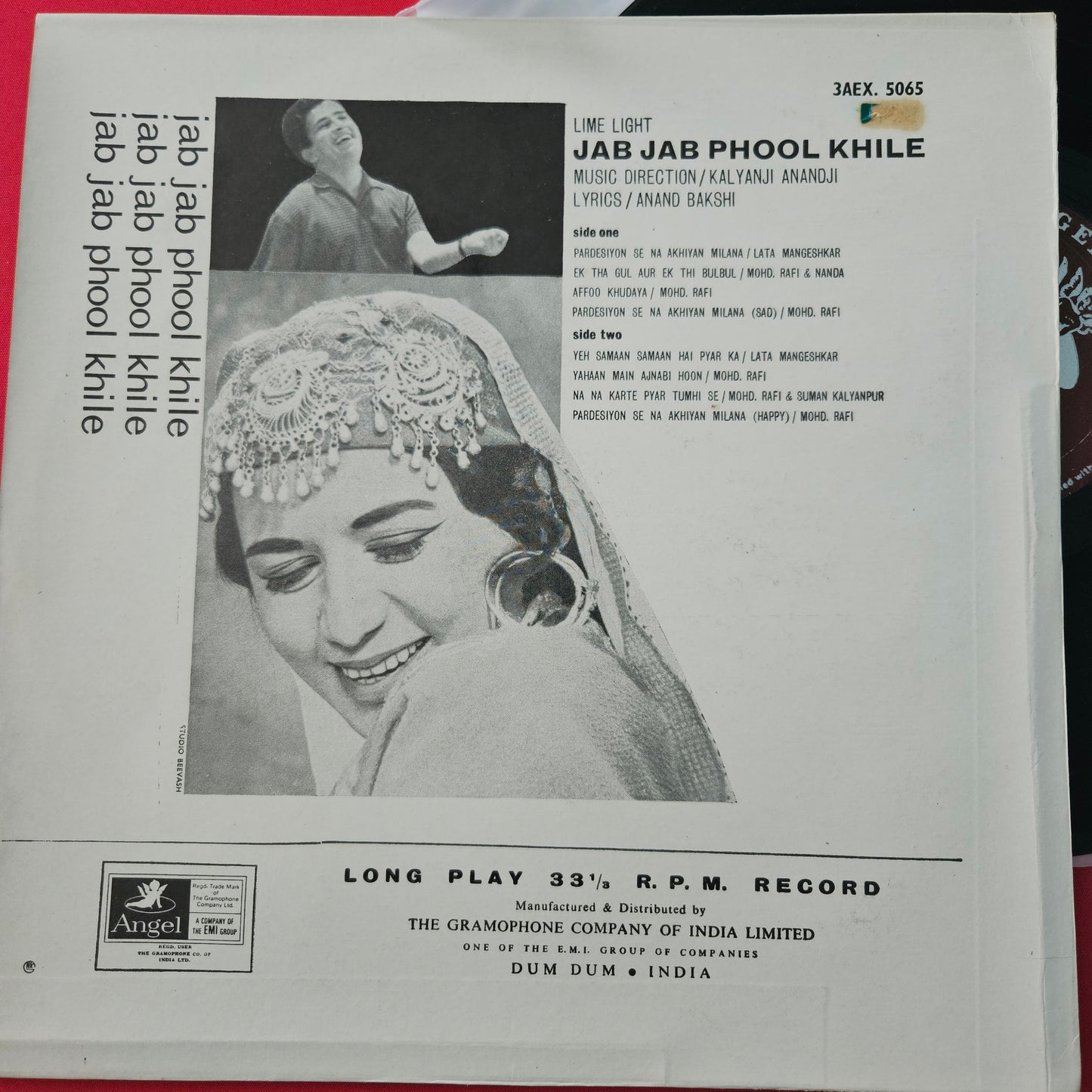 Jab Jab Phool khile (1965) - 1st Angel edition - in near mint condition - Music by Kalyanji Anandji