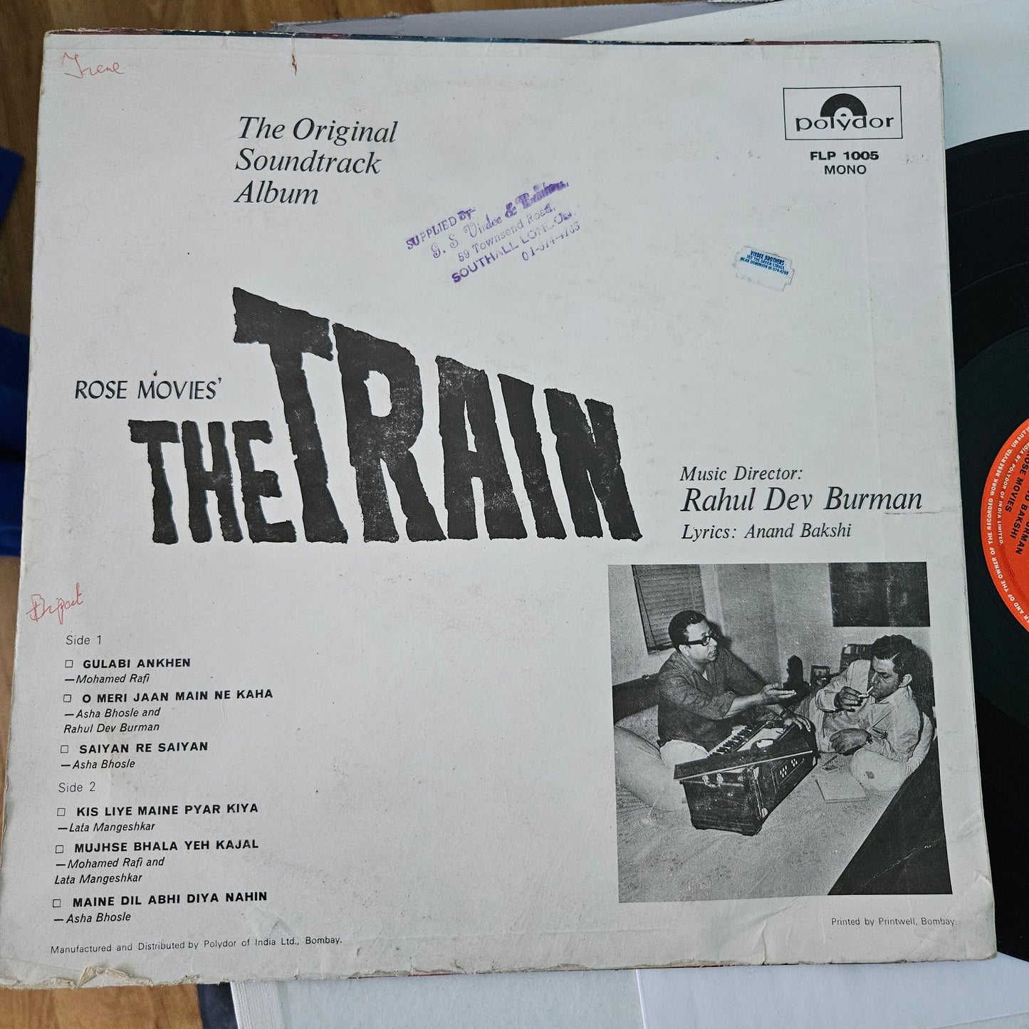 The Train - R D Burman superhit album  in VG+ condition