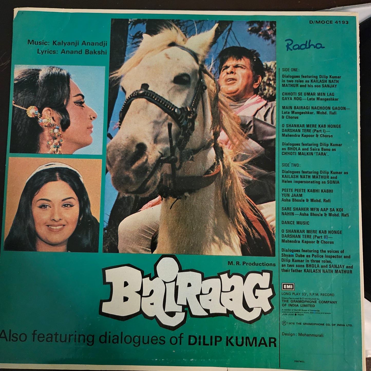 Bairaag- Music by Kalyanji Anandji - Odeon in Stereo - Excellent - Psych funk