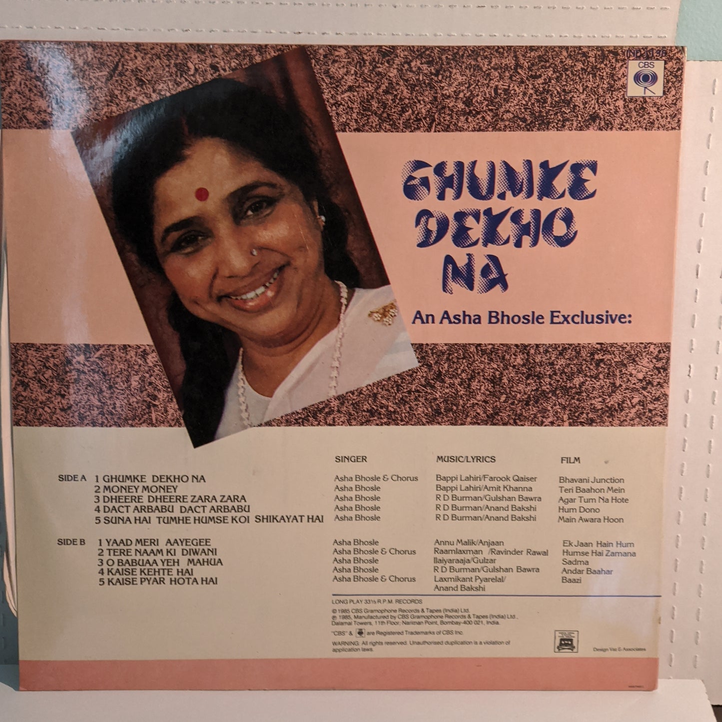 Asha Bhosle "GHUMKE DEKHIO NA" Rare collection in Near Mint