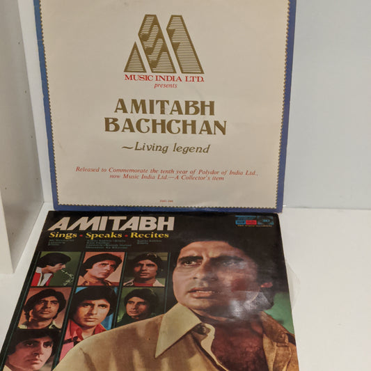 Amitabh Fans 2 LPs  1. Amitabh Recites and 2. 10 years Together Amitabh - Excellent to near mint