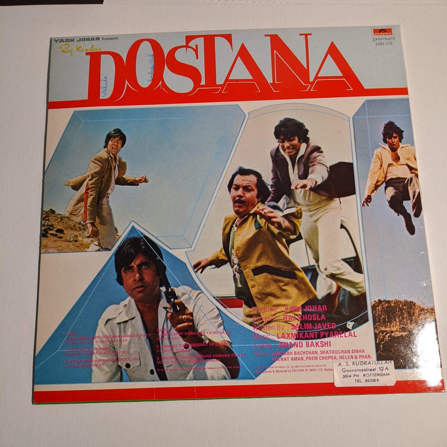 Dostana - Laxmikant Pyarelal and Amitabh blockbuster in Ex condition