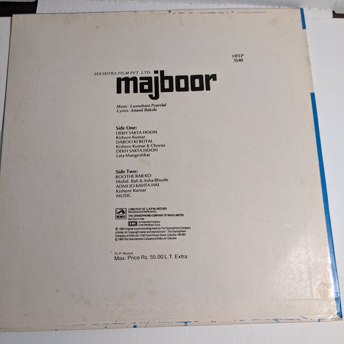 Majboor - Laxmikant Pyarelal in Near mint condition