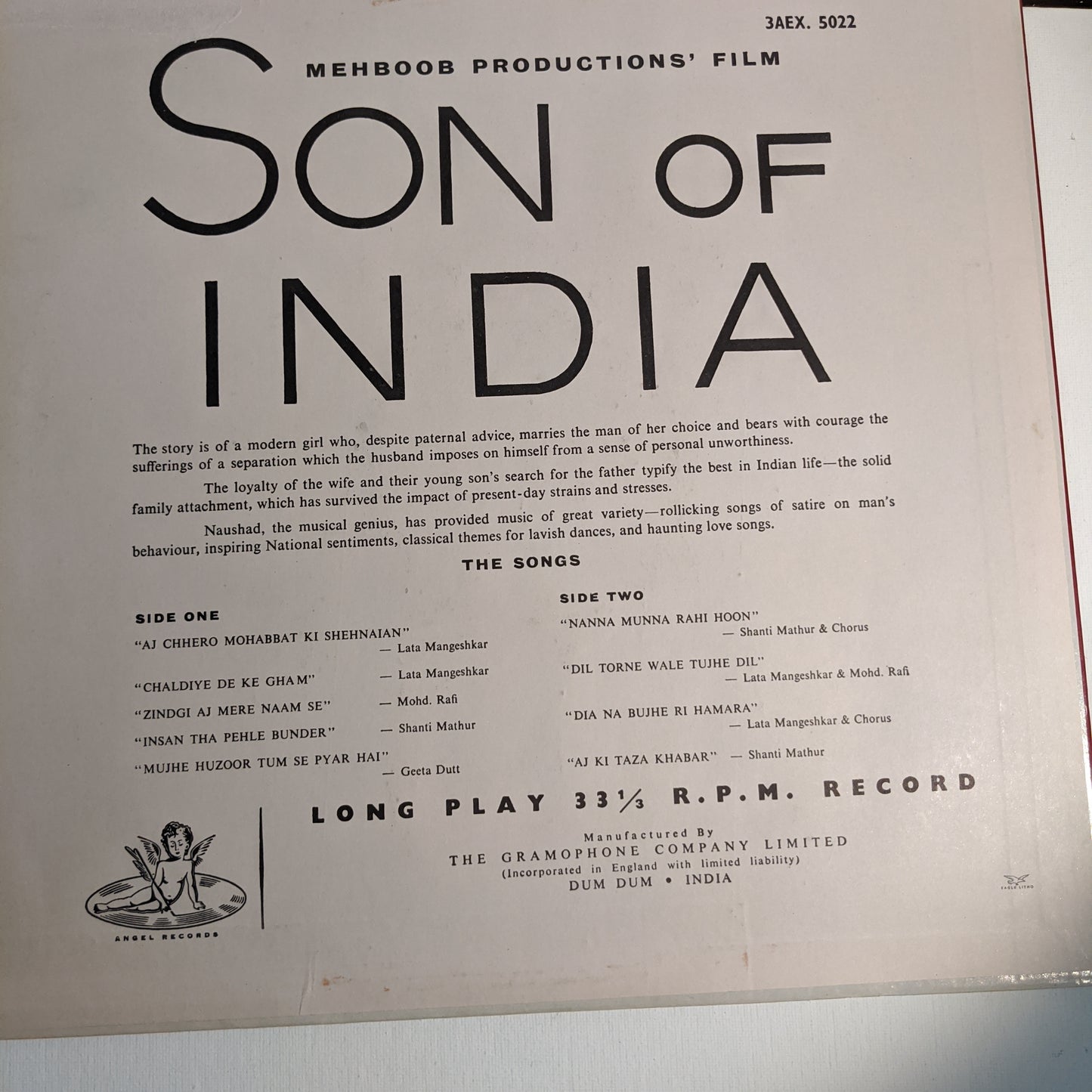 Son Of India * Naushad classic  unplayed Mint