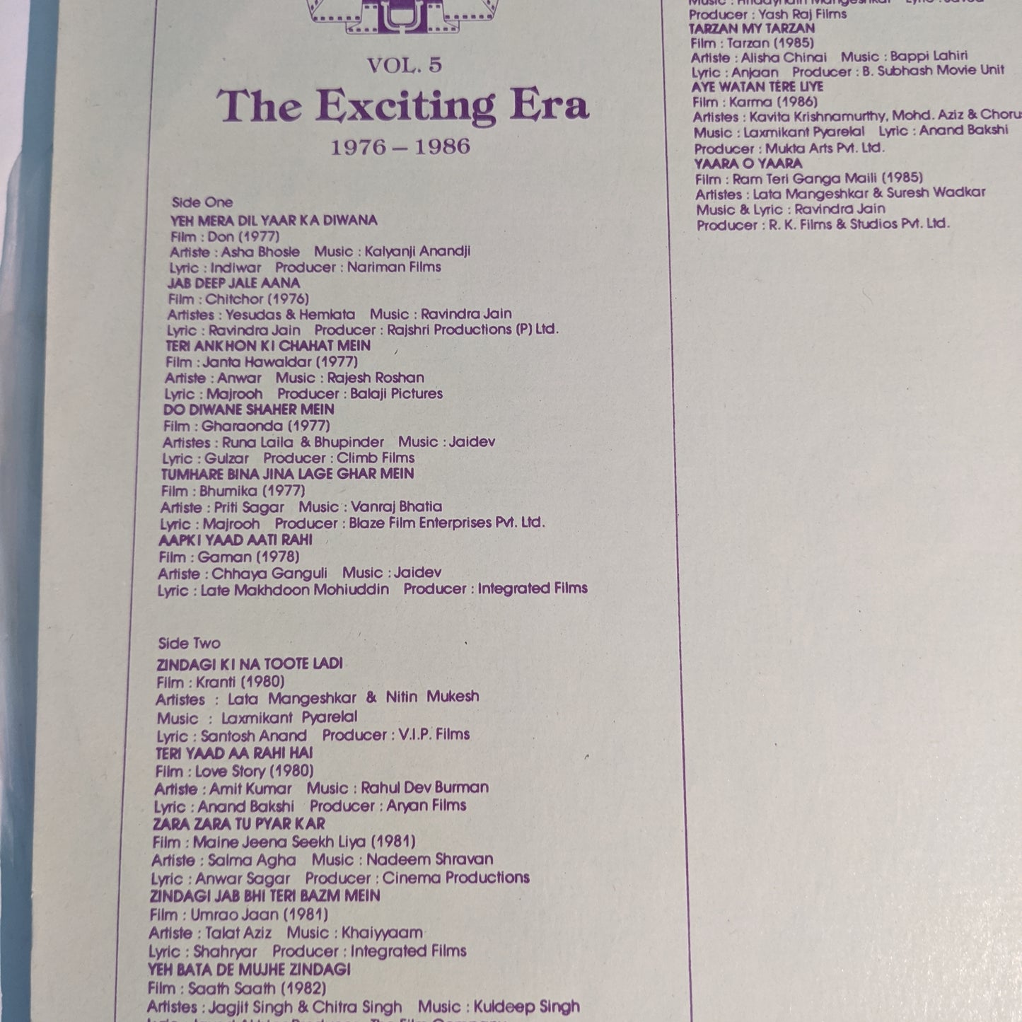 The Exciting Era  2 Lp set  1976-1986 vol 5