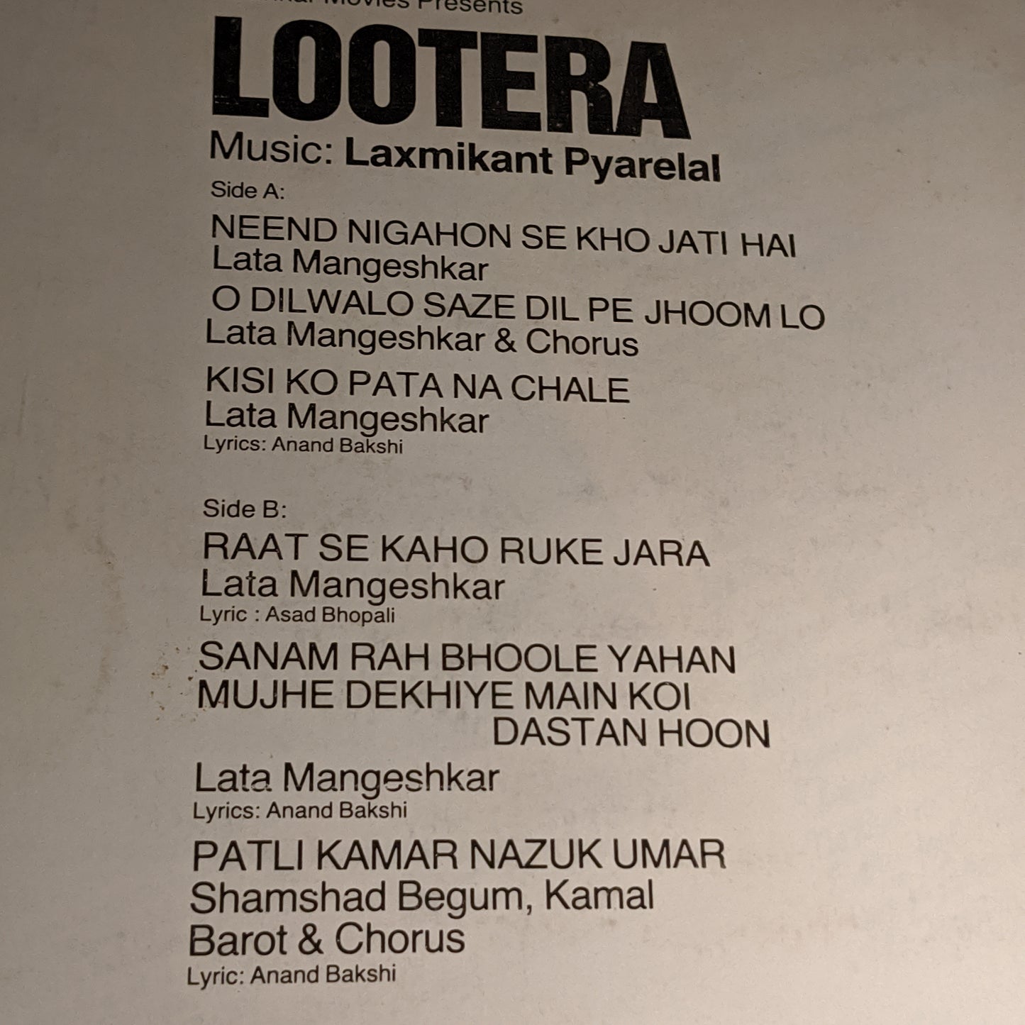 Lootera - laxmikant Pyarelal superhit in near mint