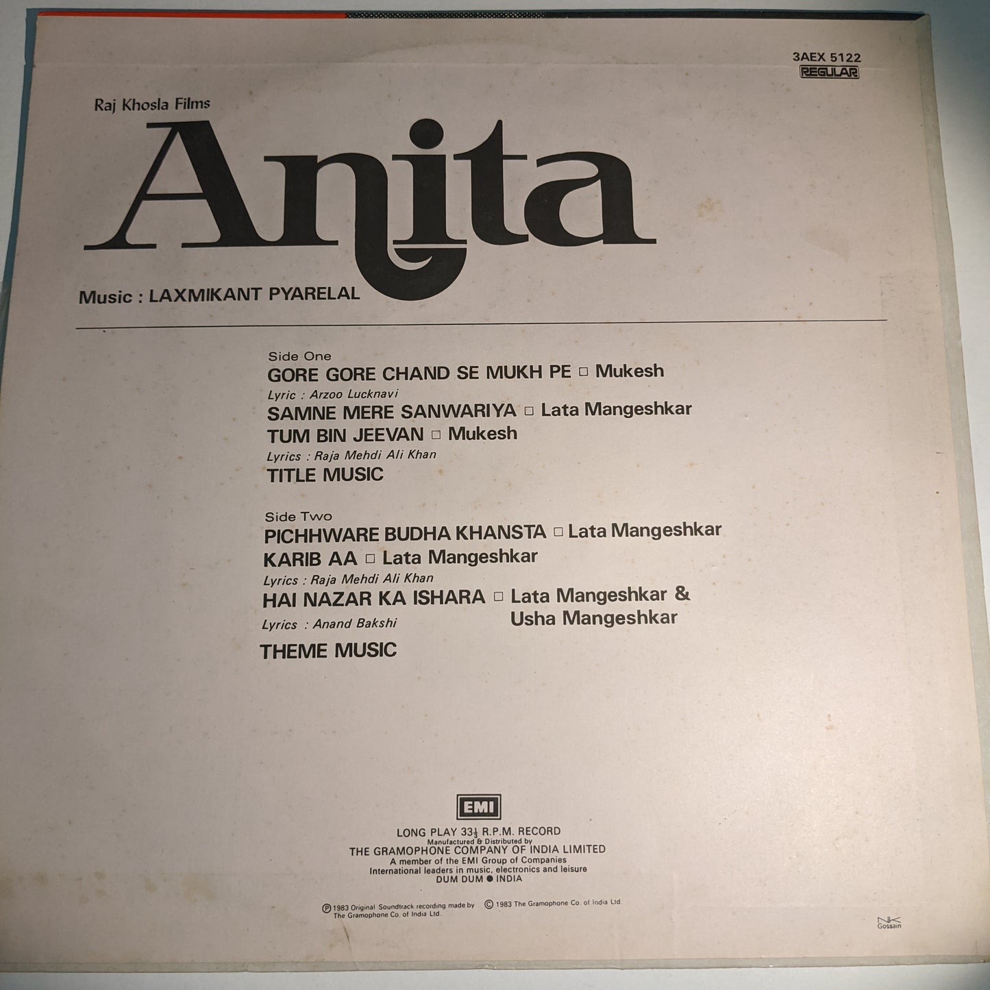 Anita - Music by Laxmikant Pyarelal Superhit 60s album in unplayed mint